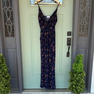 Kaileigh Navy and Brown Jumpsuit
